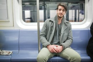 Trendy Commuter rocking the monochromatic look