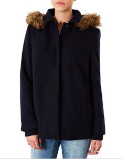Topshop Hooded Swing Coat