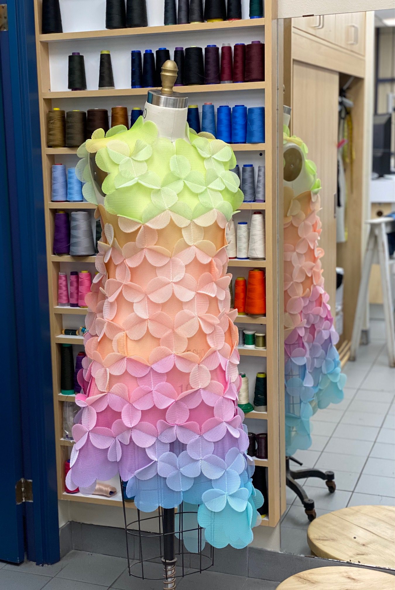 delicate colourful applique dress